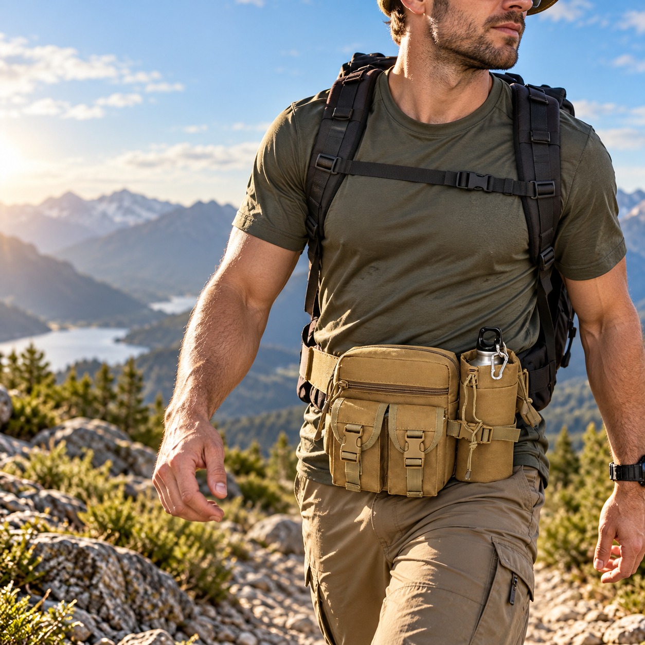 Hiking Backpack Waterproof - Marsupio Tattico Multifunzionale Impermeabile con Tasca